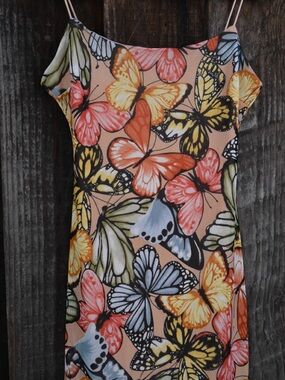 Papaya Multi-colored Butterfly Dress 💚🦋🧡